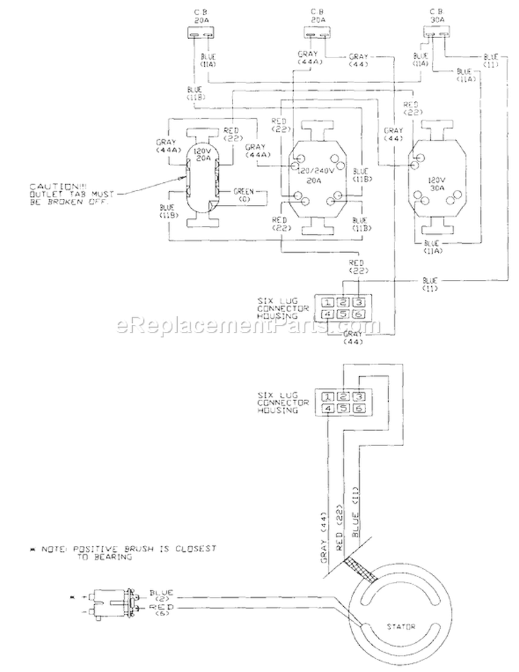 Page C Diagram and Parts List for 1140-0  Briggs and Stratton Generator